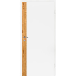 Bijelo obojena unutrašnja vrata s uspravnim furniranim umetcima i utorom BELLAline - F5R33L bijelo obojeno, umetak hrast grča