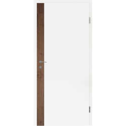 Bijelo obojena unutrašnja vrata s uspravnim furniranim umetcima i utorom BELLAline - F5R33L bijelo obojeno, umetak orah