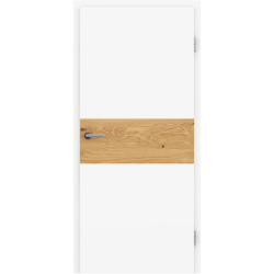 Bijelo obojena unutrašnja vrata s furniranim umetcima i utorima BELLAline - I39R72L bijelo obojeno, umetak hrast grča