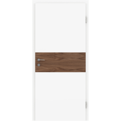 Bijelo obojena unutrašnja vrata s furniranim umetcima i utorima BELLAline - I39R72L bijelo obojeno, umetak orah
