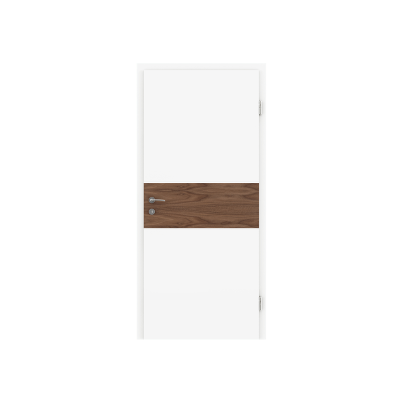 Bijelo obojena unutrašnja vrata s furniranim umetcima i utorima BELLAline - I39R72L bijelo obojeno, umetak orah